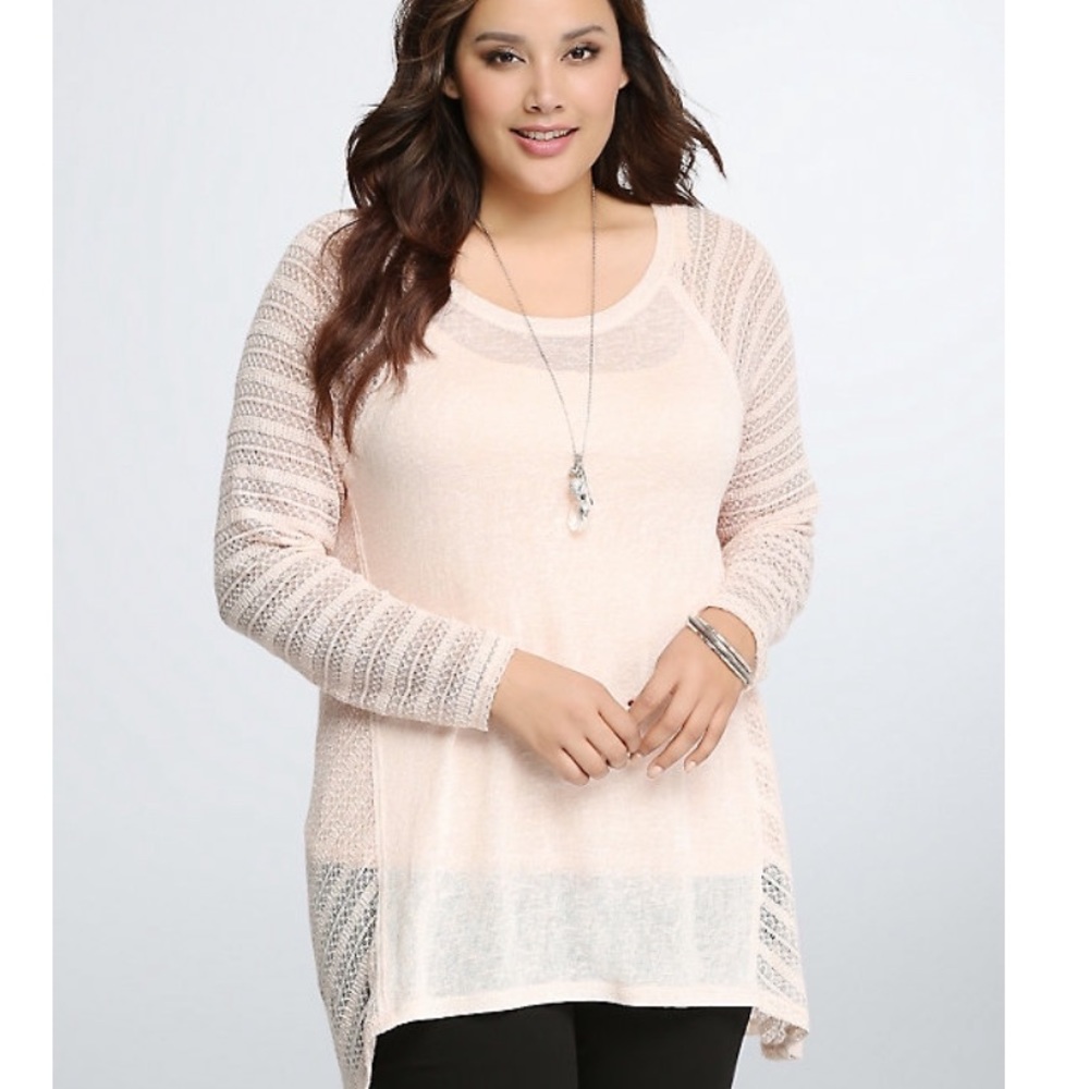 Torrid size 3 mixed stitch raglan sweater top